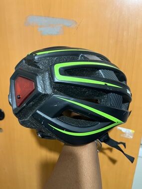 ZEF Black Helmet with Neon Green Accents